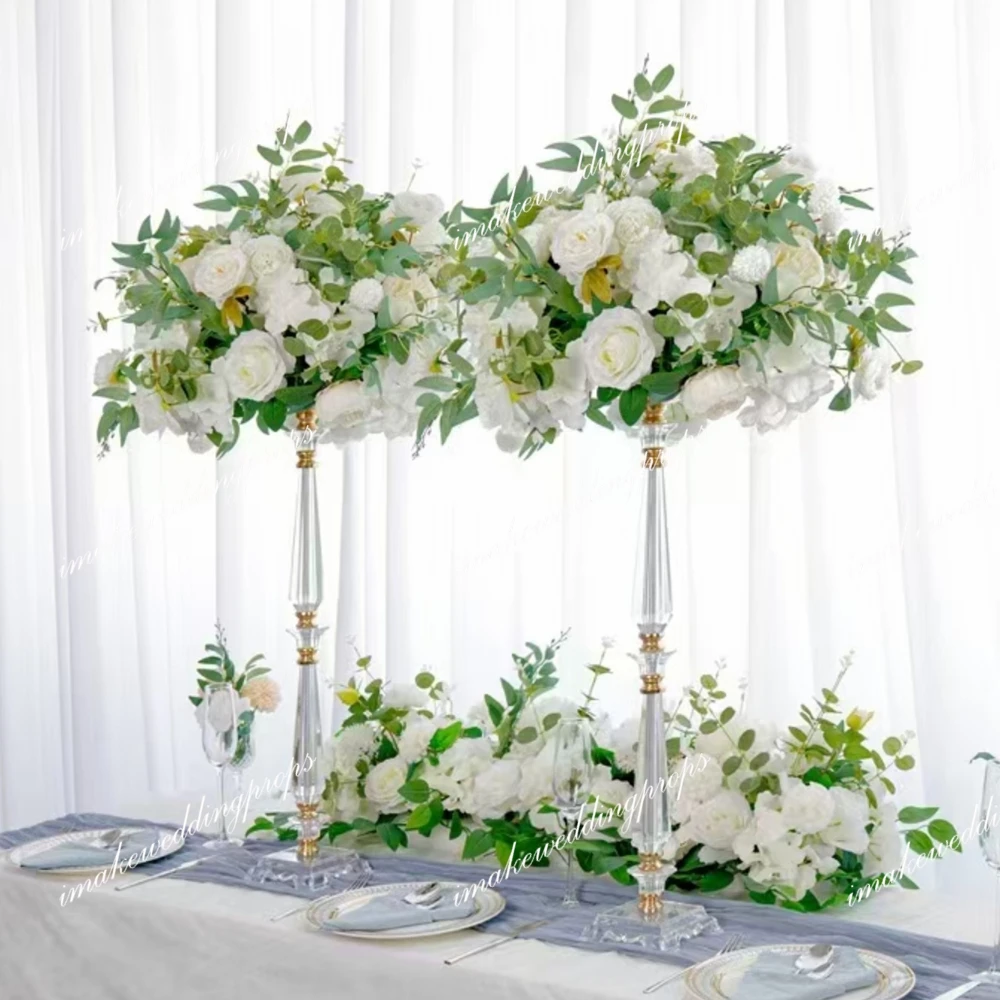 wedding table candlestick holder sliver Gold Metal CandleHolder Stand Table backdrop stick Centerpieces