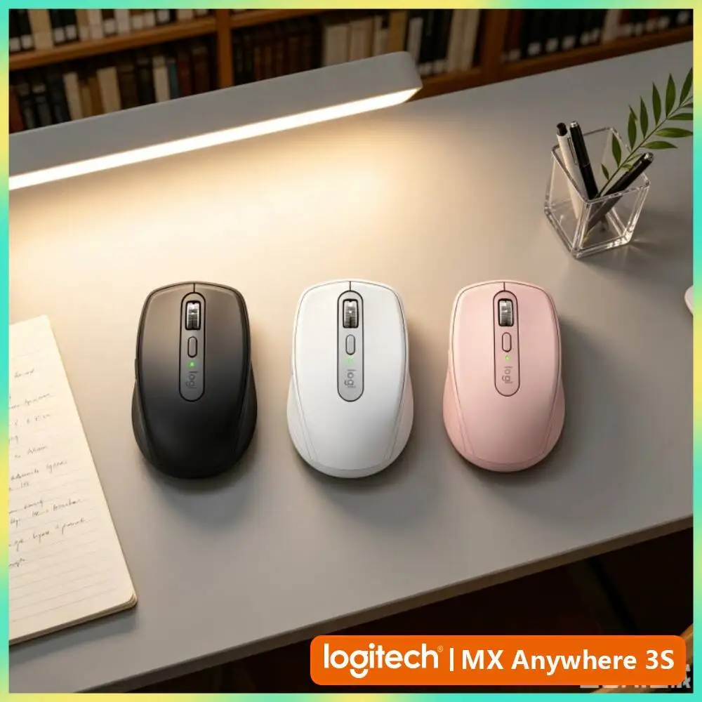 High-Precision MX Anywhere 3S - 8K DPI, USB-C Quick Charge, Silent Click, Ideal for Auto Part Material Research & Outdoor Desk
