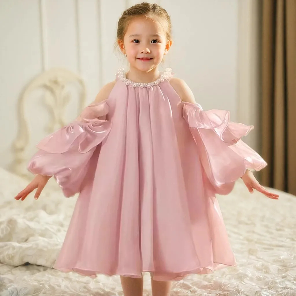 

2024 Luxurious First Birthday Party Dress for Girls Children Design Beading Dresses Teenage Girl Princess Elegant Banquet Frocks