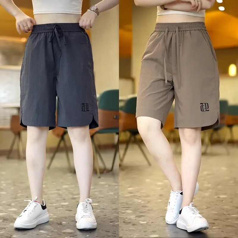 Calzini casual in seta di ghiaccio da uomo estivi sottili larghi sportivi comodi pantaloni a cinque quarti gamba dritta a vita media gioventù Faion