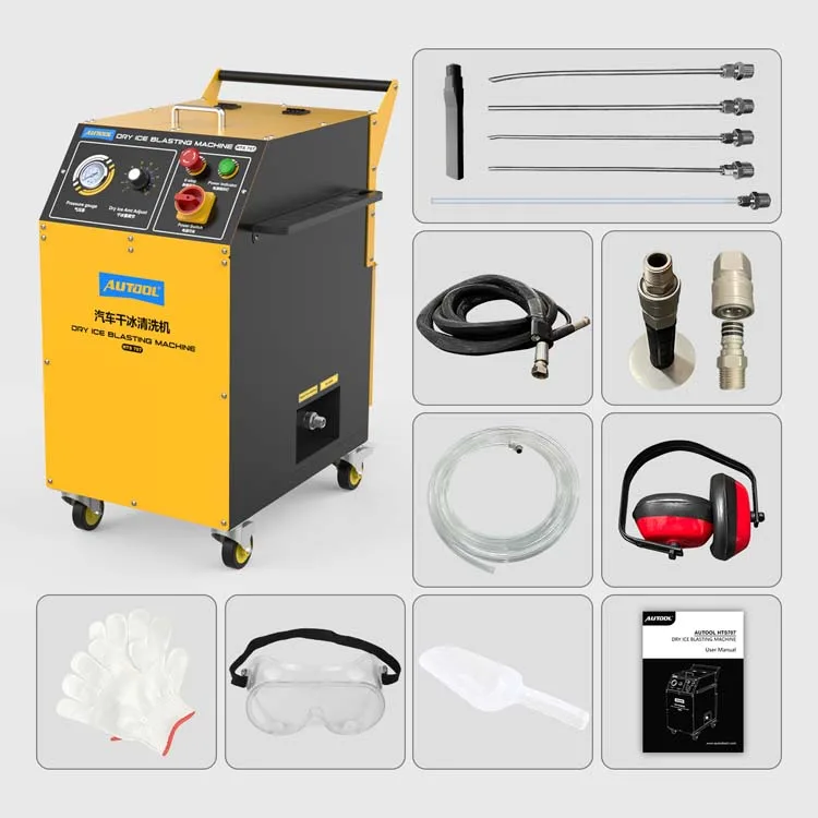 Wholesale AUTOOL HTS707 110V 220V No Damage Carbon Cleaner Dry Ice Machine Blasting Blaster Cleaning Machine