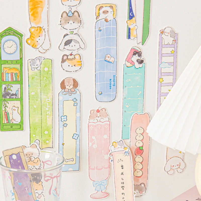 30 ورقة/صندوق مجموعة الإشارات المرجعية الكرتون القط الكلب علامات كتاب القراءة لطيف للطلاب الموظفين علامات صفحة الكتاب #1