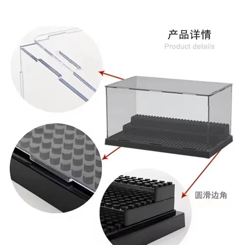 Boîte d'exposition transparente en acrylique, blocs de construction, modèle à assembler, couvercle anti-poussière, figurines, jouets, vitrine de Protection