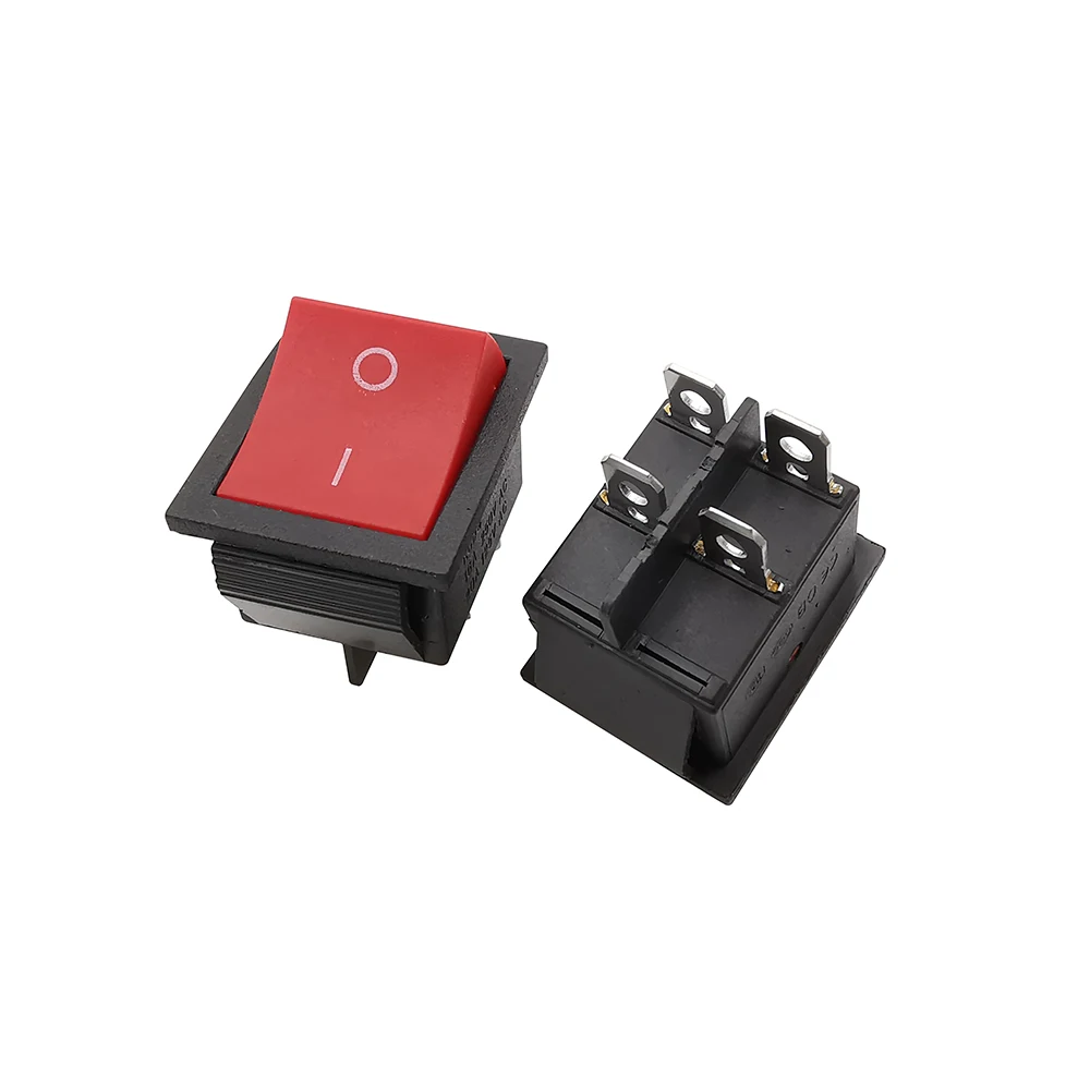 1Pcs KCD4 Latching Rocker Button Switch With Light Power 4 Pin 6 Pin 16A 250VAC 20A 125VAC ON-OFF / ON-OFF-ON 31x25mm