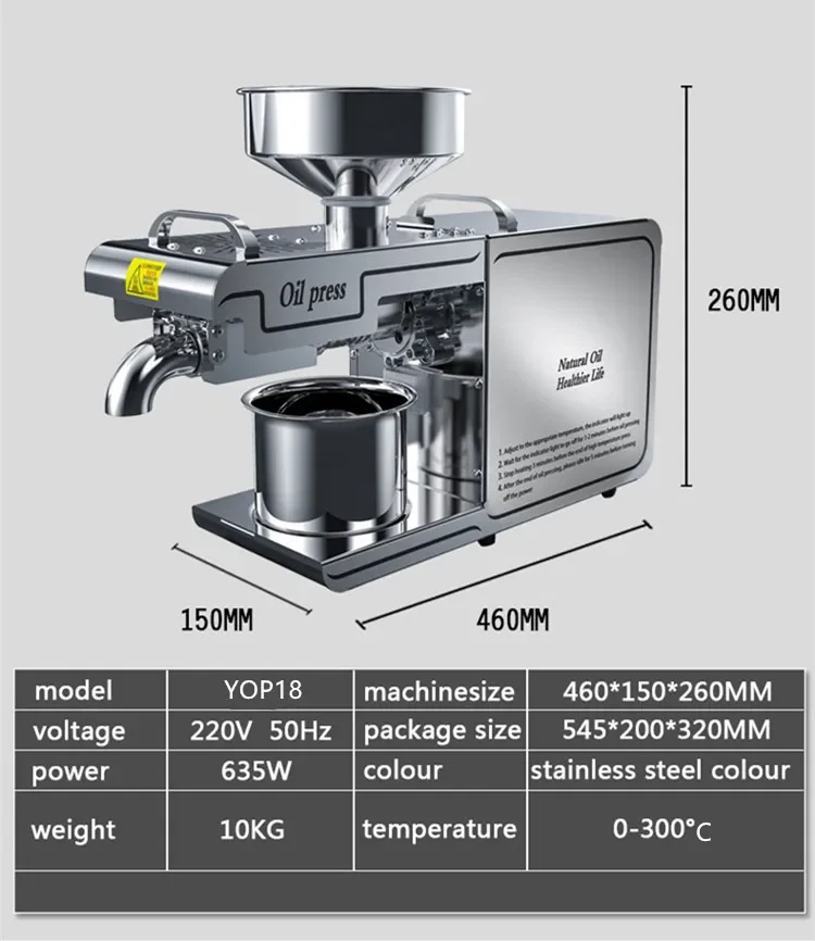 Hot selling stainless steel mini almond seed oil press/ovacado oil pressing machine