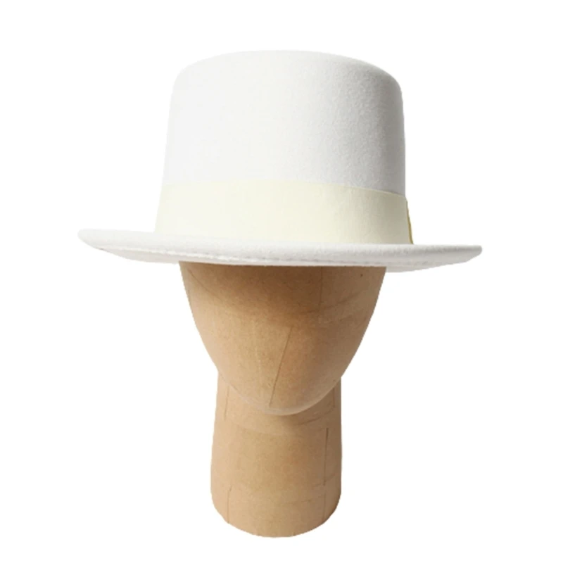 Top Hat White Fedora Hat Magician Hat for Celebration for Street Photography Dropshipping