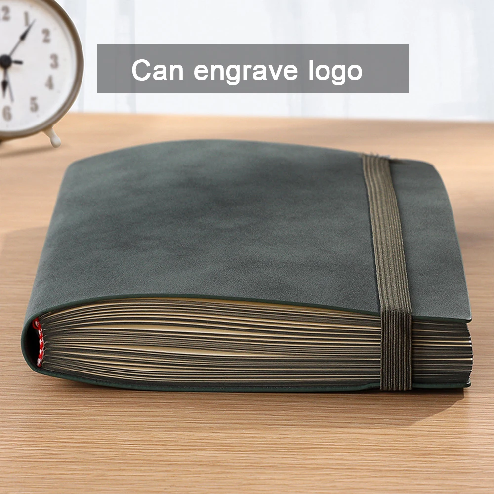 (Free Logo Engraving) Soft Leather A5 Thickened Business Notebook, Leather Notepad For Students, Meeting Minutes, Student Diary