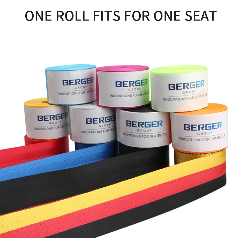 Auto 3.6 Meters Strengthen Seat Belt Webbing Fabric Racing Car Modified 48MM Seat Safety Belts Harness Straps