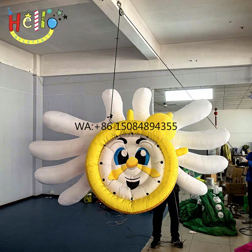 Customized Color LED Inflatable Product Model Hanging Inflatable Clock for Decoration