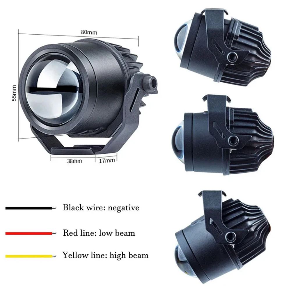 Motorcycle Led Spotlight Auxiliary Headlight Bulb High Low Beam Lens Lamp 30W LED Driving Light tangent integral headlamp