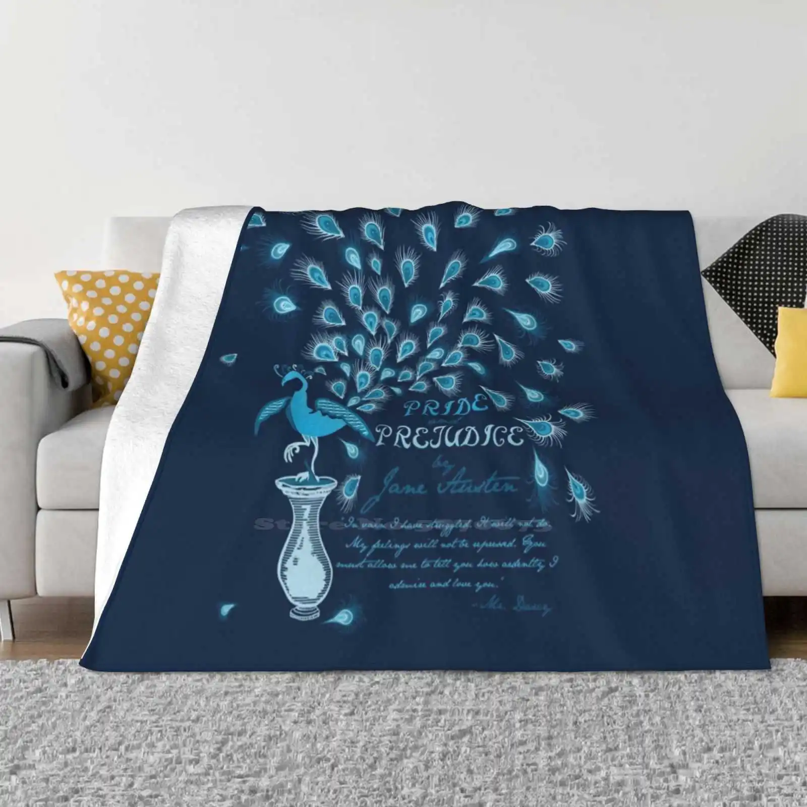 Paisley Peacock Pride And Prejudice : Classic Shaggy Throw Soft Warm Blanket Sofa/Bed/Travel Love Gifts Jane Austen Mr Darcy