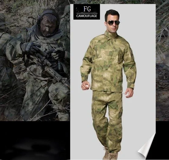 Outdoor Men's Tactical Army Camo FG atacs Jacket Airsoft Uniform Camouflage Suit Military Hunting Costumes Gear Set view 2