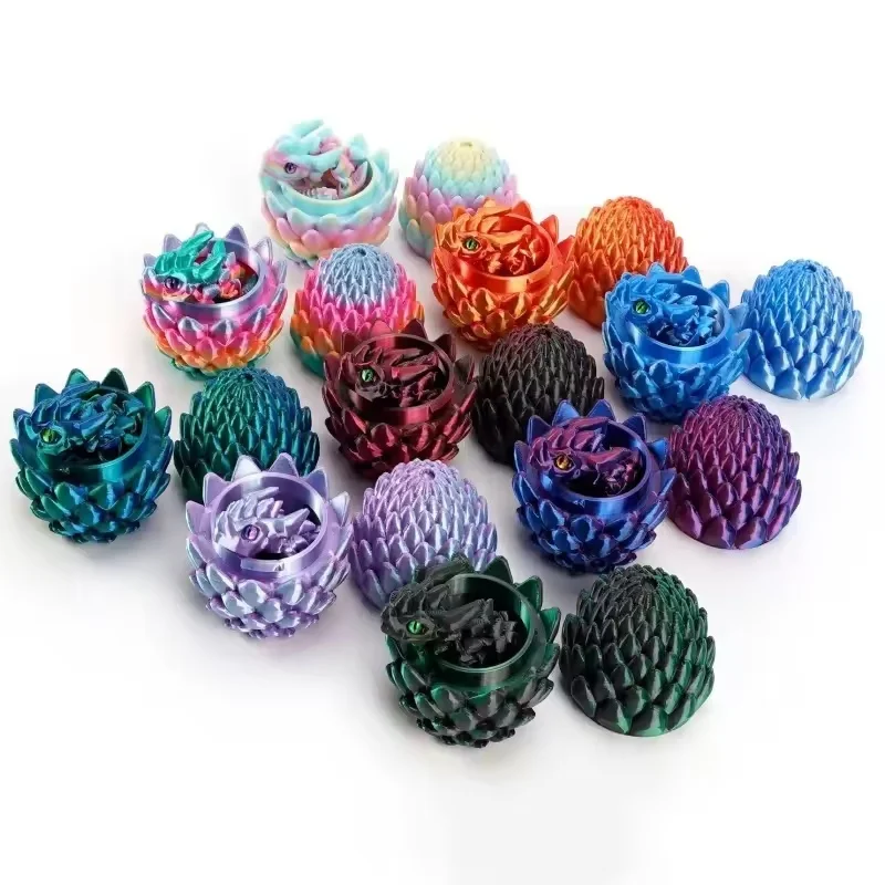 Multi-joint Reptile Collectors，Creative 3D Printed Dragon Egg Movable Desktop Art Decorative Ornament，Party Favors Birthday Gift