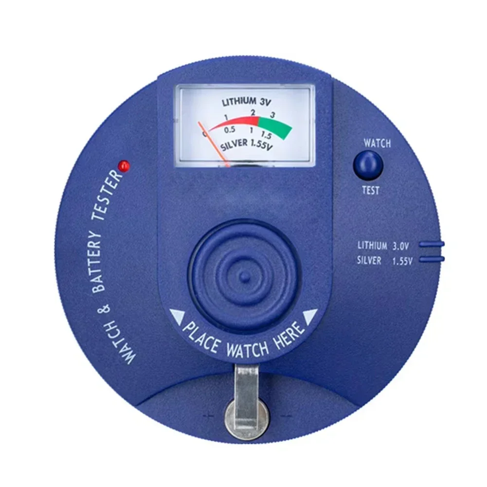 

Compact Watch Testing Device Analyzer 130 * 120 * 50mm 5.1 * 4.7 * 2.0in Cell Battery Analyzer Indicator Light Feature