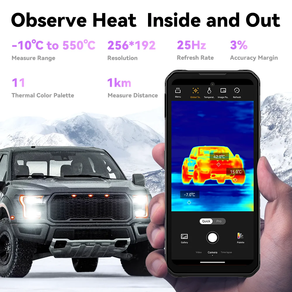 [World Premiere] IIIF150 Raptor Rugged Machine Thermal Imaging 6.8'' 120Hz 10000mAh 12GB+256GB 108MP UltraThin Rugged Celular