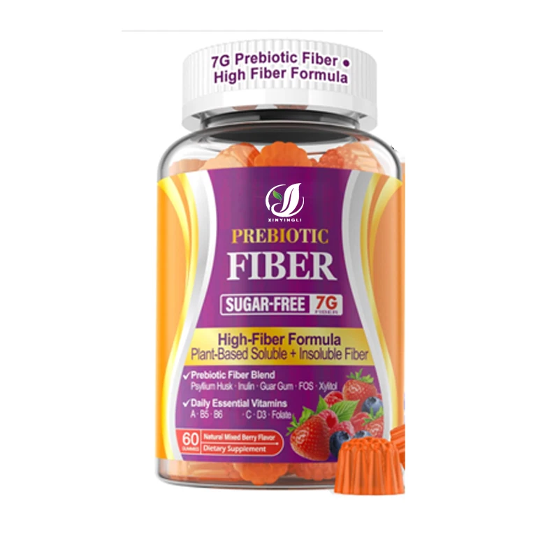 

1 pack of adult fiber gummies, containing psyllium husks, daily prebiotic fiber, regular intestinal support, sugar free