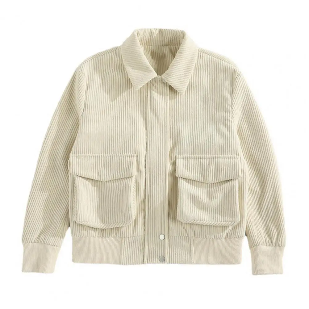 

Men's Corduroy Jacket Fashion Casual Solid Color Versatile Top Outerwear for All Occasions