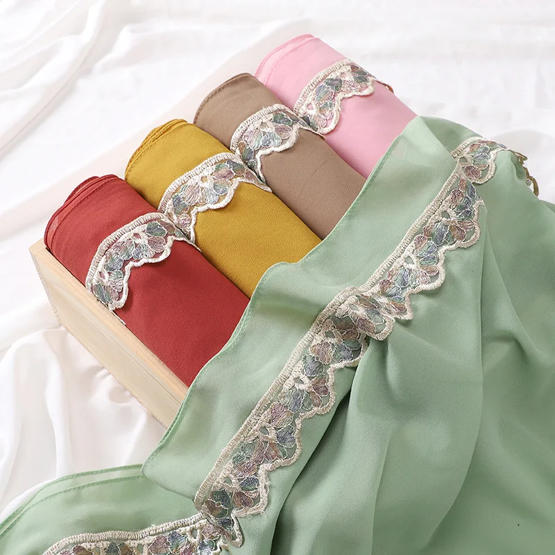 

Новый жемчужный шифоновый шарф, хиджабы для женщин, вышивка, блестки, декоративная накидка, платок, повязка на голову для женщин, тюрбан, хиджаб, вуаль