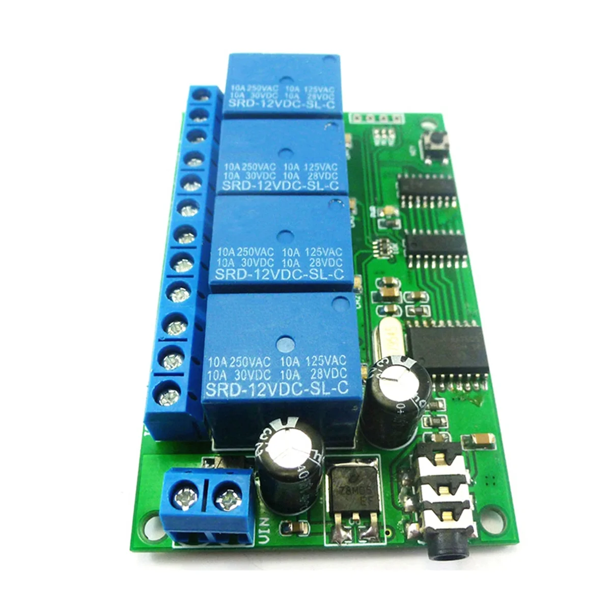 AD22B04 4 Channel Relay DTMF Tone Signal Decoder Remote Control Relay Module 12V DC for PLC Smart Home