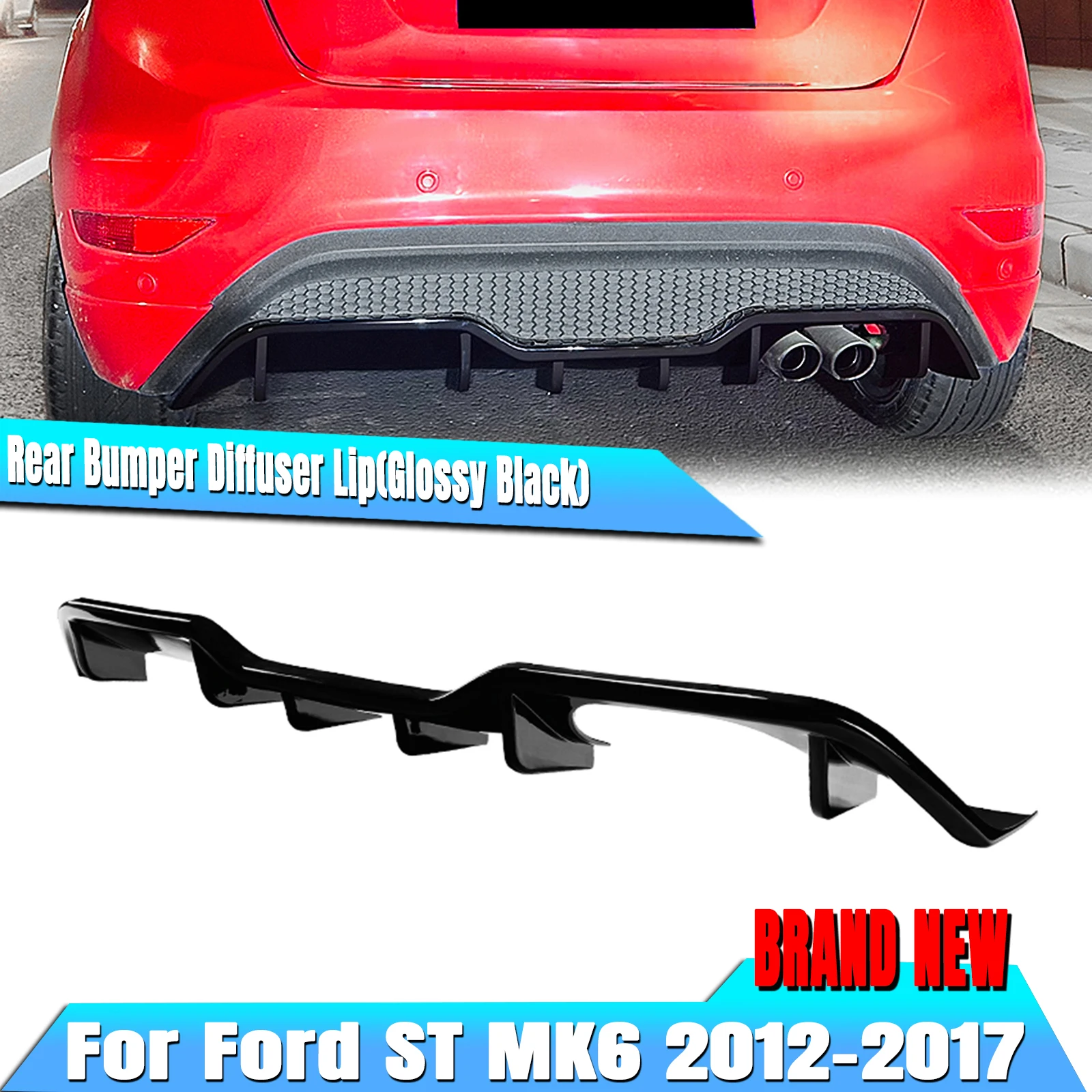 

Rear Bumper Diffuser Lip Splitter Lower Boot For Ford Fiesta ST MK6 B-Max B232 2008-2019