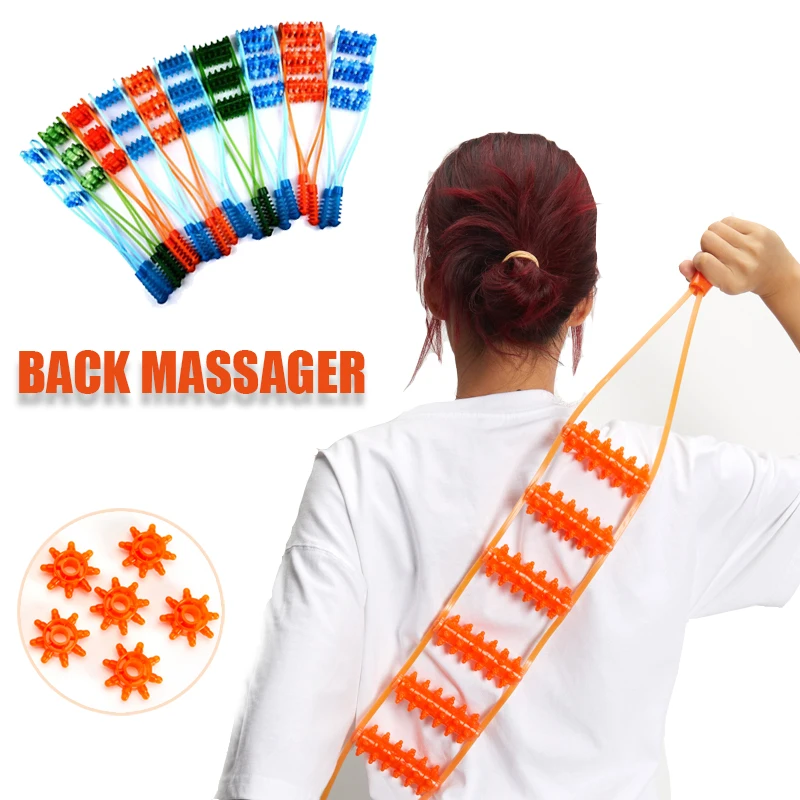 Multifunctional Back Massage Roller Handheld Rolling Massage Tools Portable Massage Belt to Relieve the Shoulder Neck Body Slim