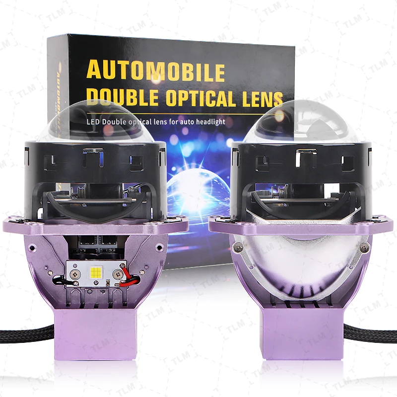 

D70 3-Inch Bi LED Projector Lens 3.0 Car Headlights Bulbs High Low Lights 4575 Chip 6000K Compatible Camaro 3.0 Led