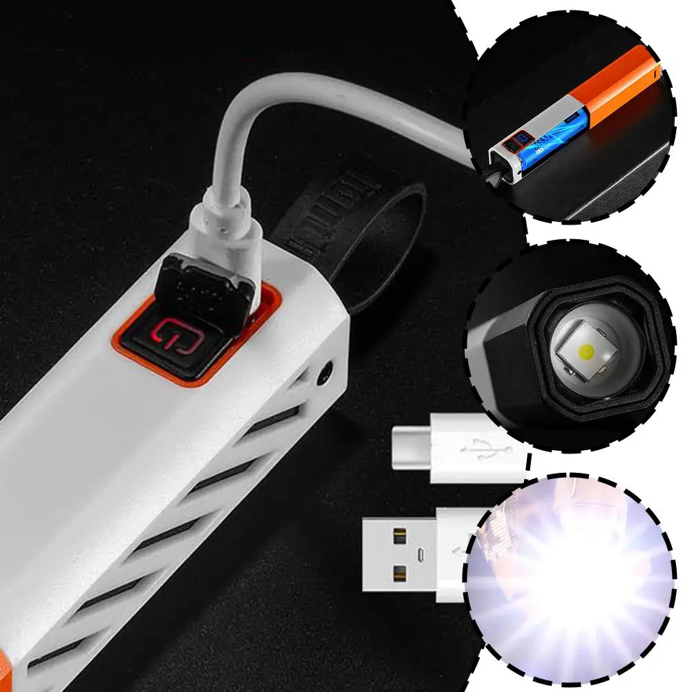 

Outdoor Zoom Tactical Flashlight Rechargeable LED Flashlight Camping Lighting Chandelier Modes Portable 4 Outdoor Waterproo R9Q2