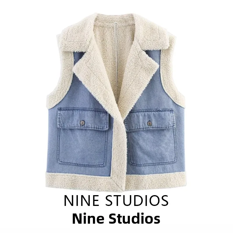 

NINE ZA женский повседневный жилет Thiened ort Svel, пальто с поверхностью, обычная длина, одно пуговицы, однотонный, для поездок на работу, Sle