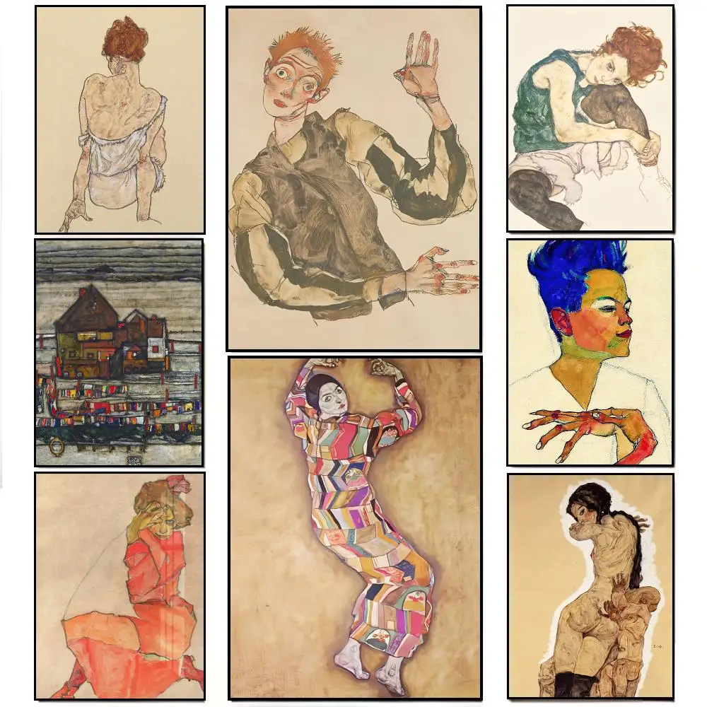 Egon Schiele Poster Elegant Indoor Artwork Design & Contemporary Home Decor