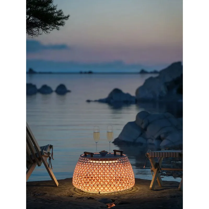 

Outdoor solar patio coffee table light, waterproof floor lamp, charging table light, patio garden light, outdoor landscape light