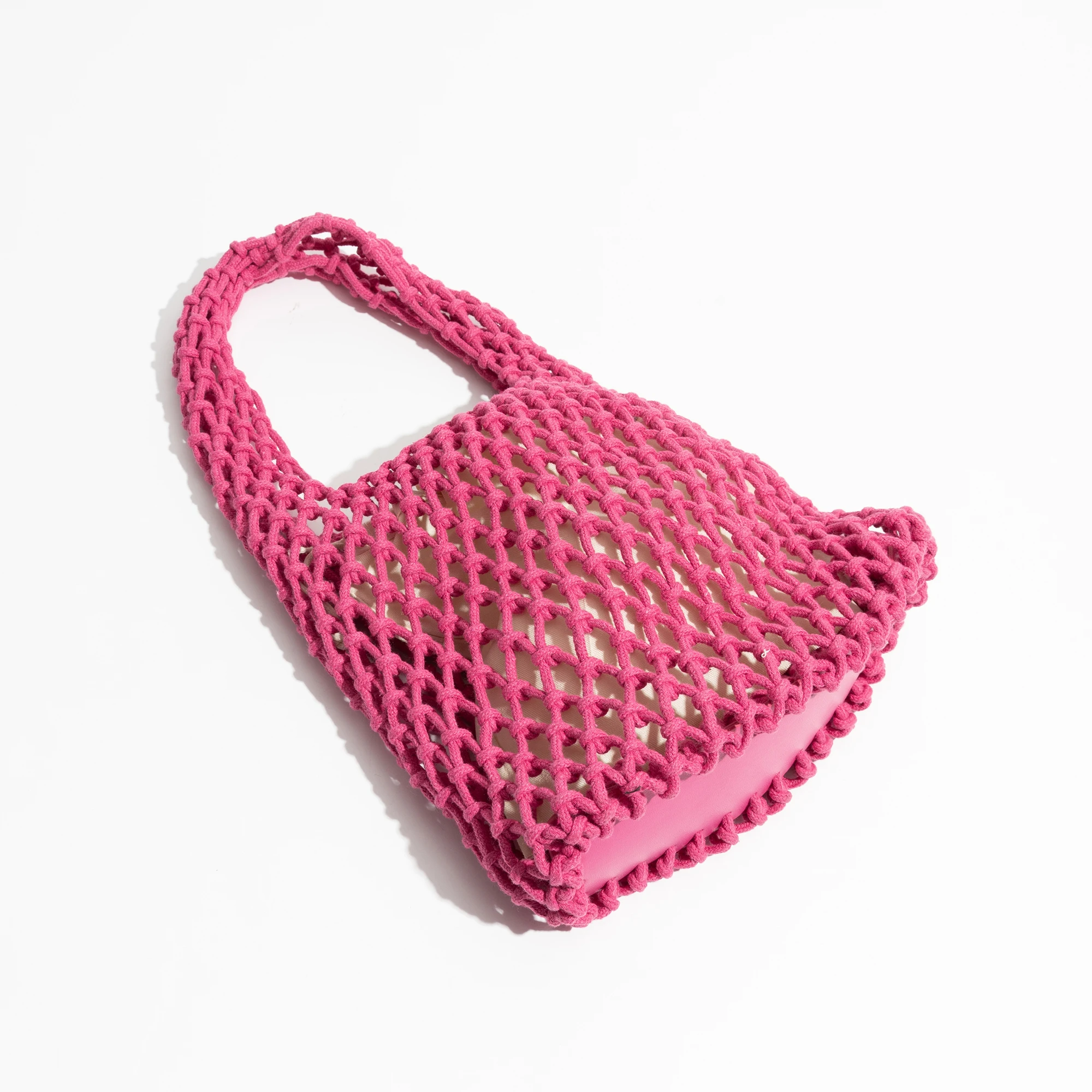 MABULA Hollow Out Crochet Tote Beach Handbags Summer Fashion Travel Fishing Net Shopper Purses Top Handle Phone  Bag with Pouch