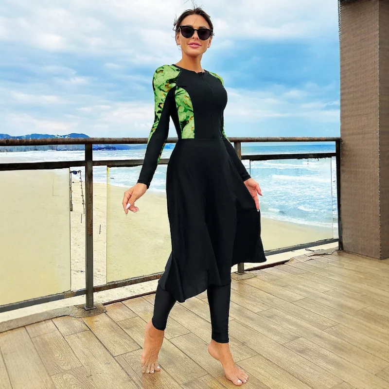 

Burkini Muslim Modest Women Swimwear Long Sleeve Trousers UPF50+ Rash Guard Arabic Swimwear Beach Wear