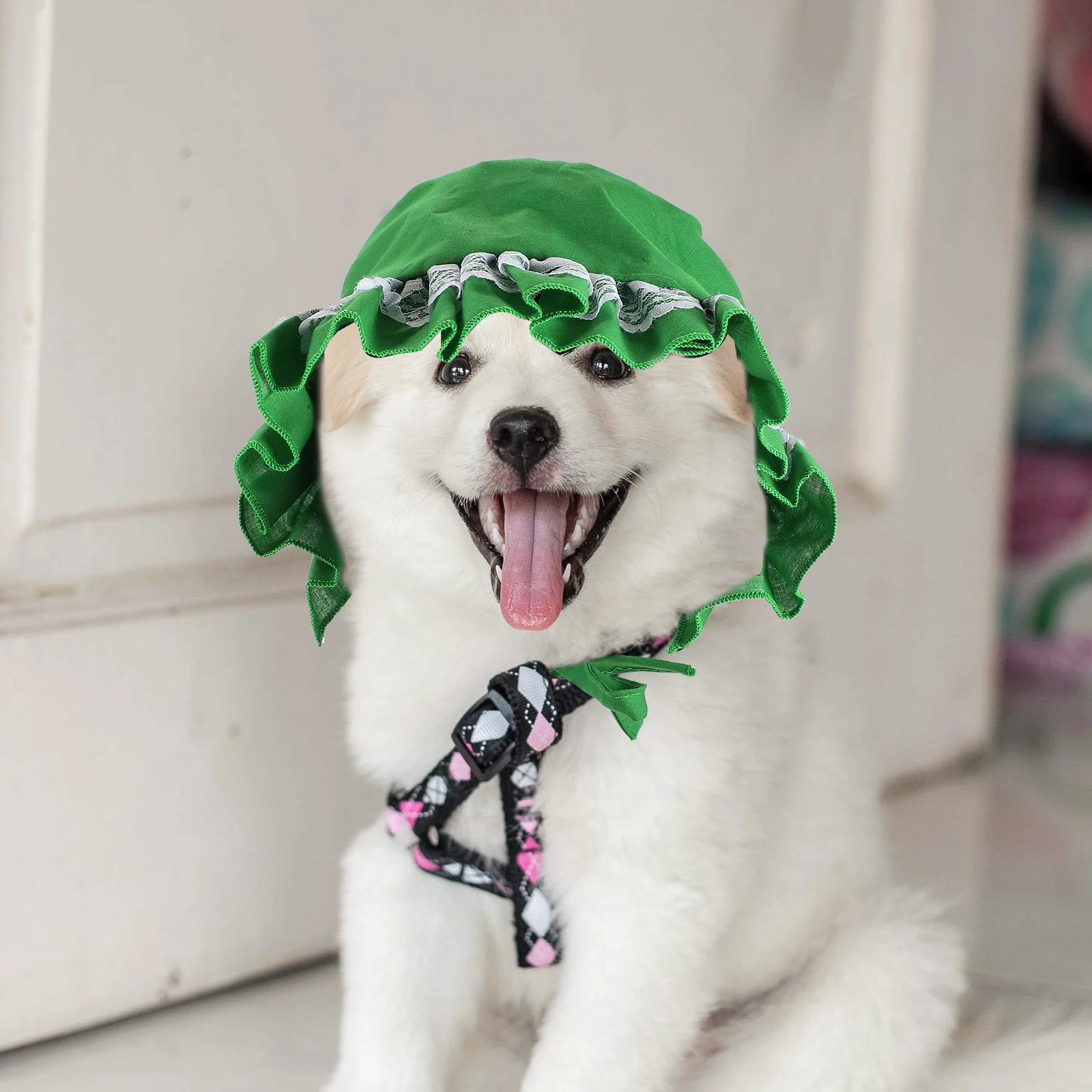 

Dog Hat Durable Lace Design Decorative Pet Hat Stylish Head Cover Party Dog Accessory Head Cover