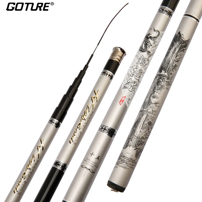 Goture Stream Fishing Rod 2.7m-7.2m Telescopic Fishing Rod Carbon Fiber 2/8 Action Hard Hand Pole Tenkara Rod All for Fishing