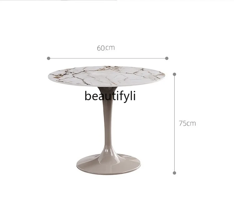 Stone Plate Negotiation Table and Chair Combination Light Luxury Modern Marble Small round Table Leisure Reception Table