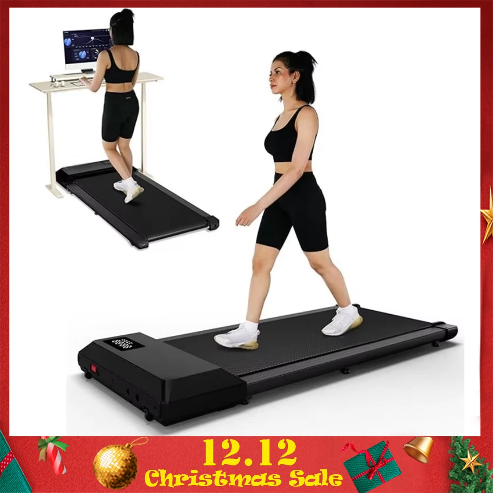 300 Ibs Tragkraft 2,5 PS 2-in-1 tragbares Laufband für zu Hause mit ferngesteuertem LED-Display Walking Pad Laufband