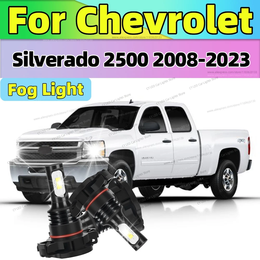 

For Chevrolet Silverado 2500 2008-2023 2009 2010 2011 2012 2013 2014 Front LED Fog Lights Bulbs 80W Super Bright Auto Fog Lamp
