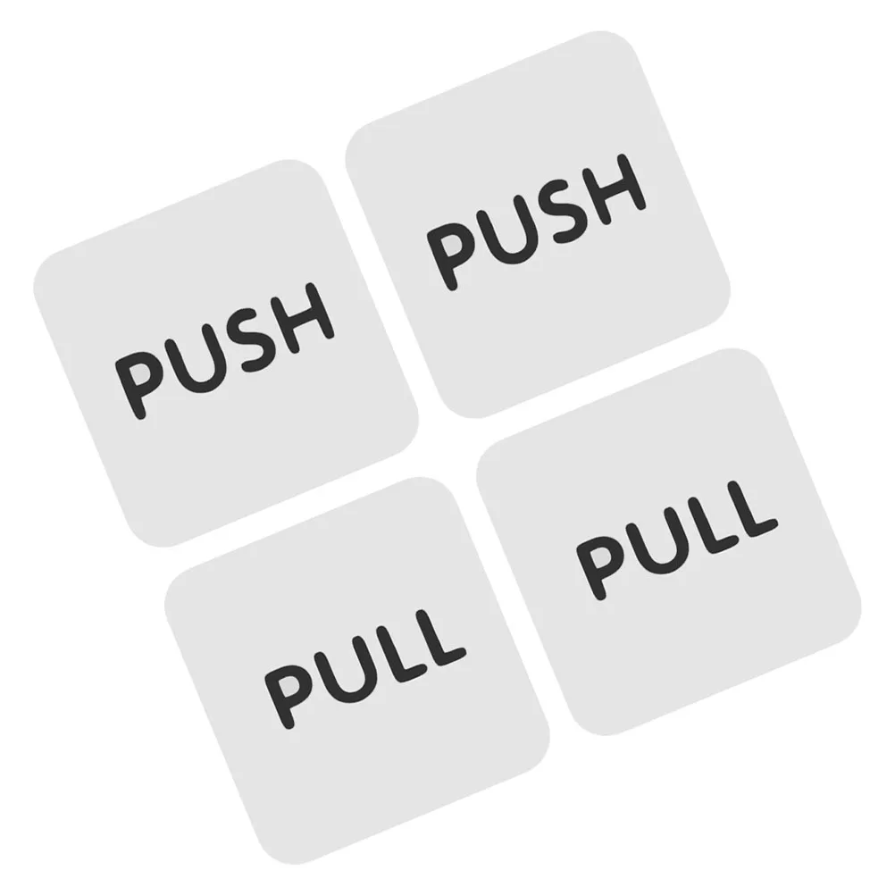 

4pcs Push Pull Door Signs Acrylic Stickers Clear Identification Material Glass Doors Office Buildings Hospitals