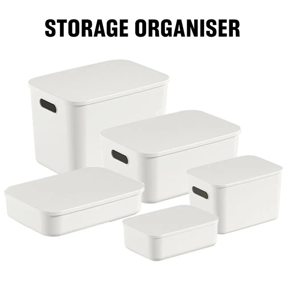 Nouveau avec couvercle couvercle boîte de rangement empilable solide pratique Table organisateur étui en plastique maison conteneur pour la maison chambre