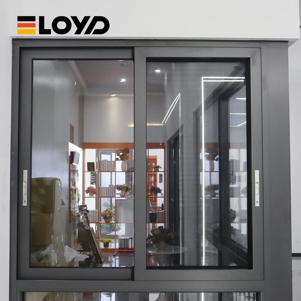 Eloyd Popular Aluminum Sliding Windows Cheap House Fixed Glass Horizontal Opening Pattern Exterior Grill Stainless Steel