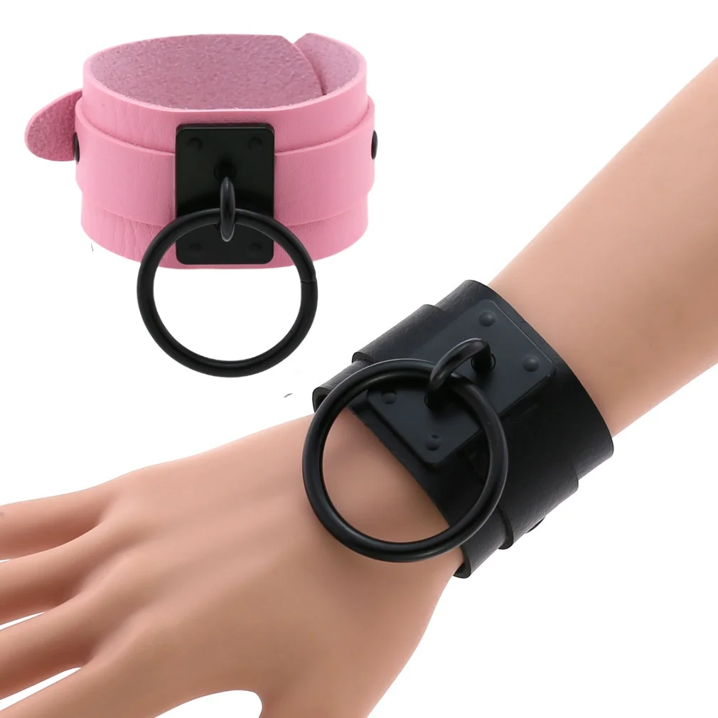 Halloween Emo Punk Goth Black Big Round Pendant Bracelets For Women Men Matching Bracelets Bangles Slytherin Jewelry Party Gifts