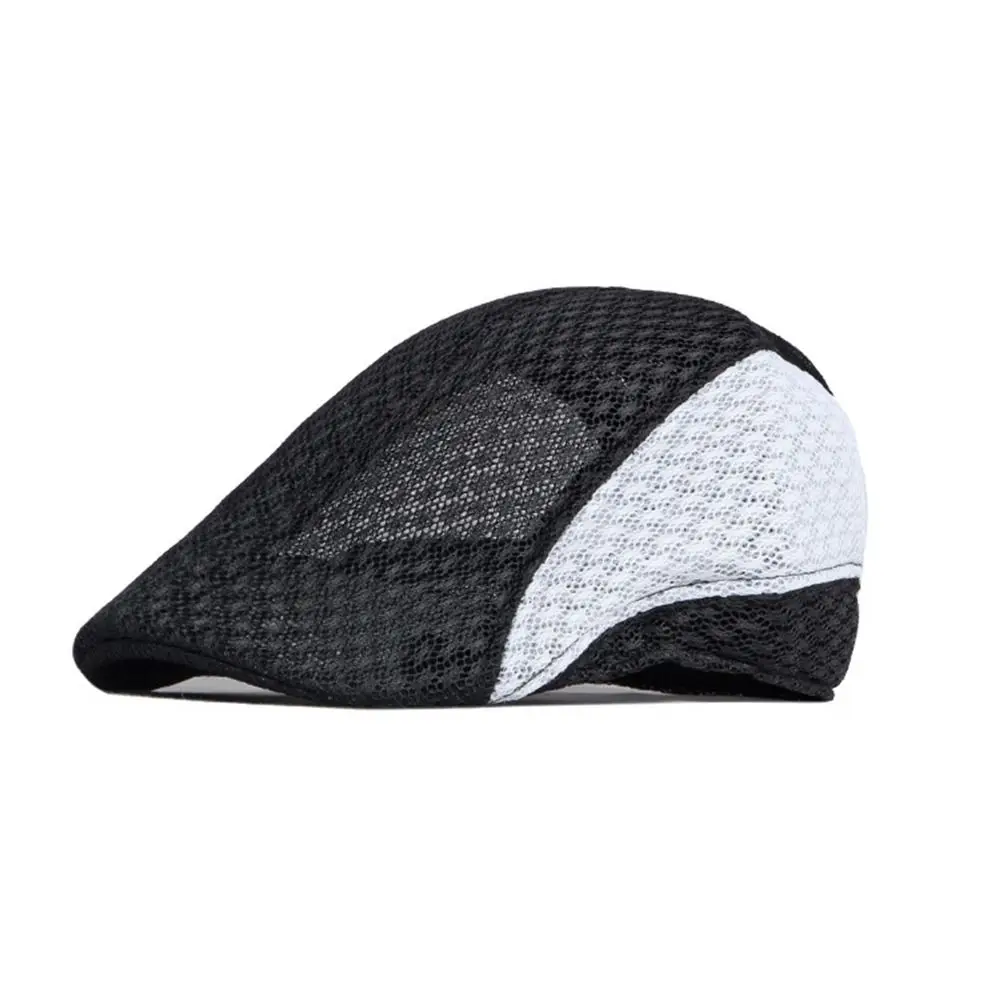 

Hollow Design Summer Beret Cap Quick-drying Adjustable Sun Protection Hat Breathable Comfortable Mesh Flat Caps Men Women