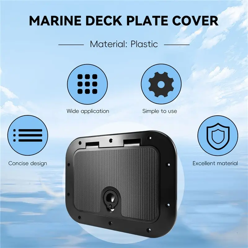 Best-Selling Marine Deck Plate Access Cover Pull Out Inspection Hatch With Latch For Boat Kayak Canoe, 14.96 X 11.02 Inch / 380