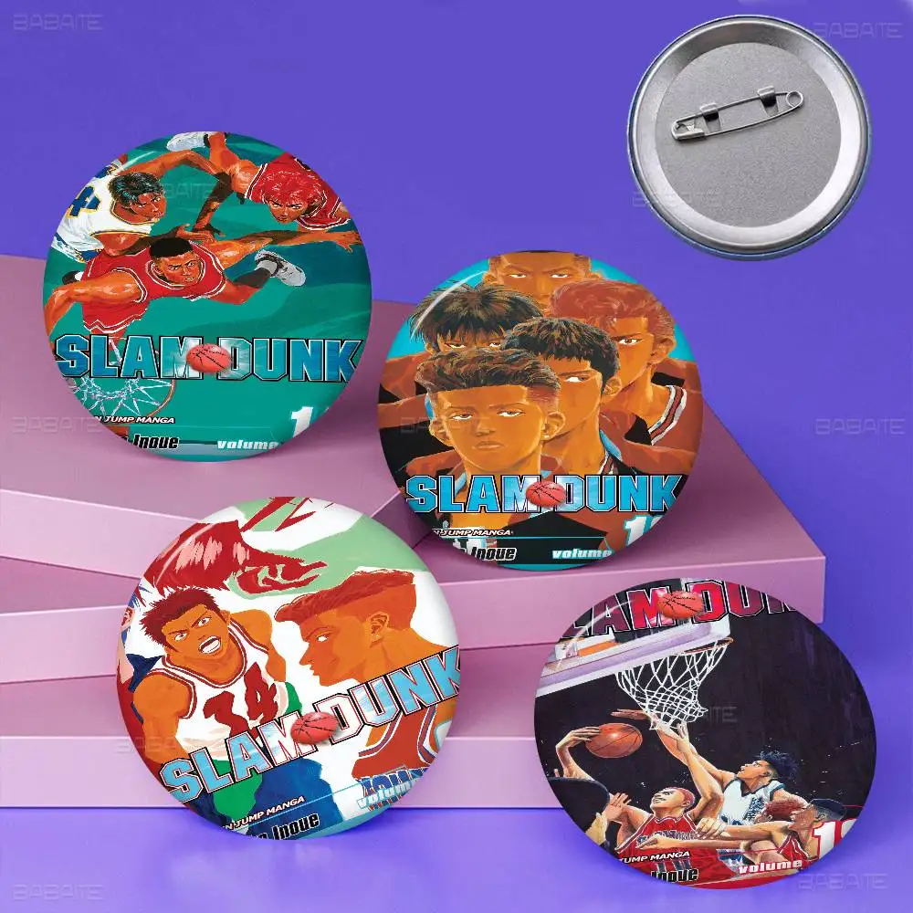 

Hot-blooded Anime S-Slam-D-Dunks Badges Creative Tinplate Soft Button Pins Animal Icon Brooch Lapel Backpack Badge Accessories