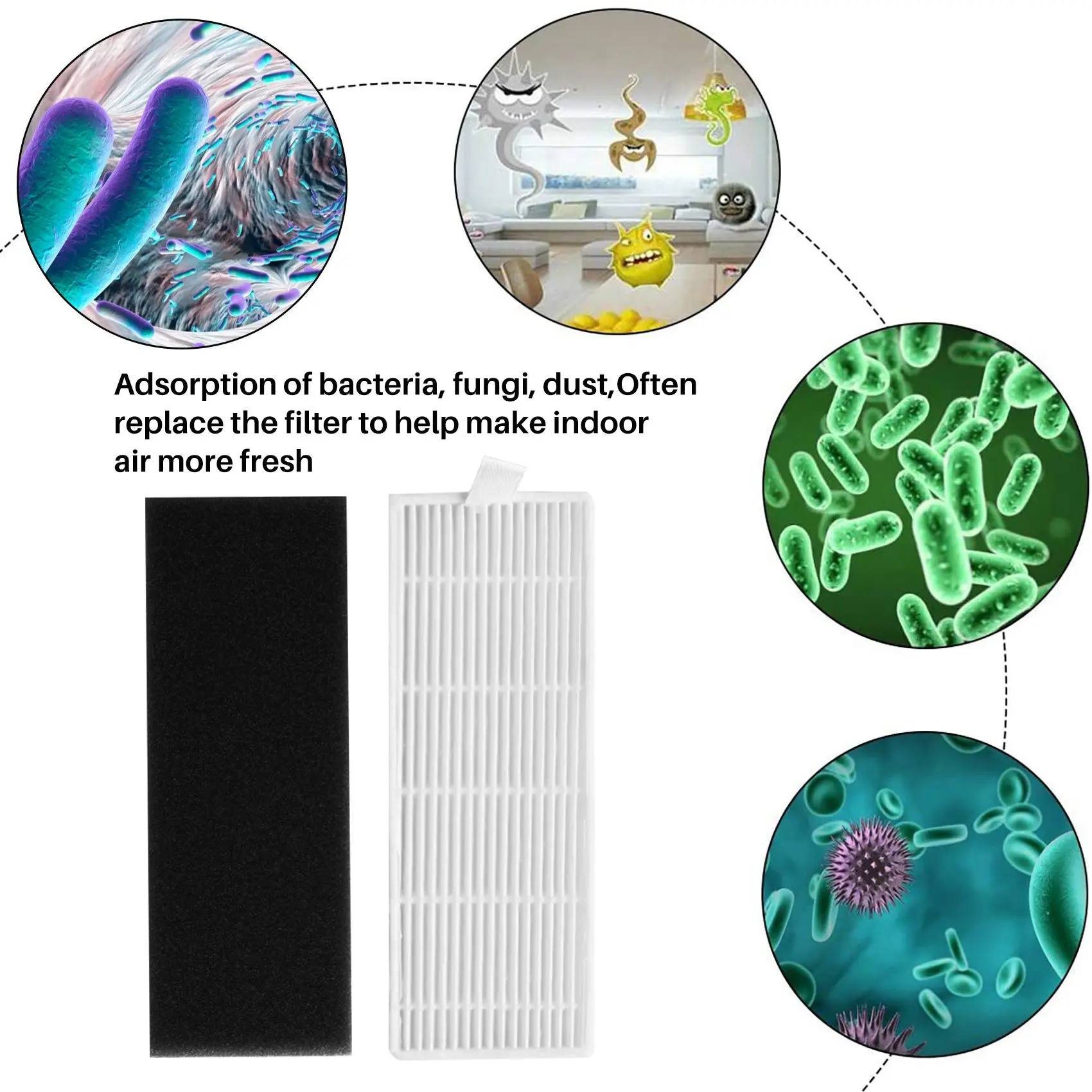 A39M 20 Buah/Lot Filter HEPA & Pengganti Filter Spons untuk Ilife A4s A6 A4 A40 Aksesori Penyedot Debu Filter Pembersih Debu