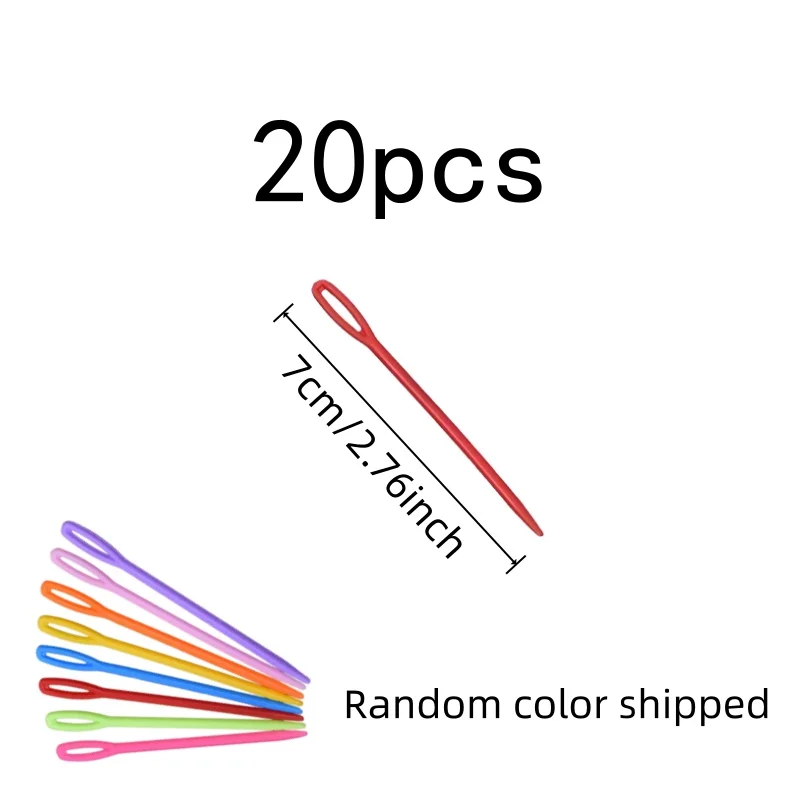 20 pcs 7cm Yarn Weaving Needles, Large Eye Easy Threading and Lightweight Plastic, ideal for Handmade Doll Making