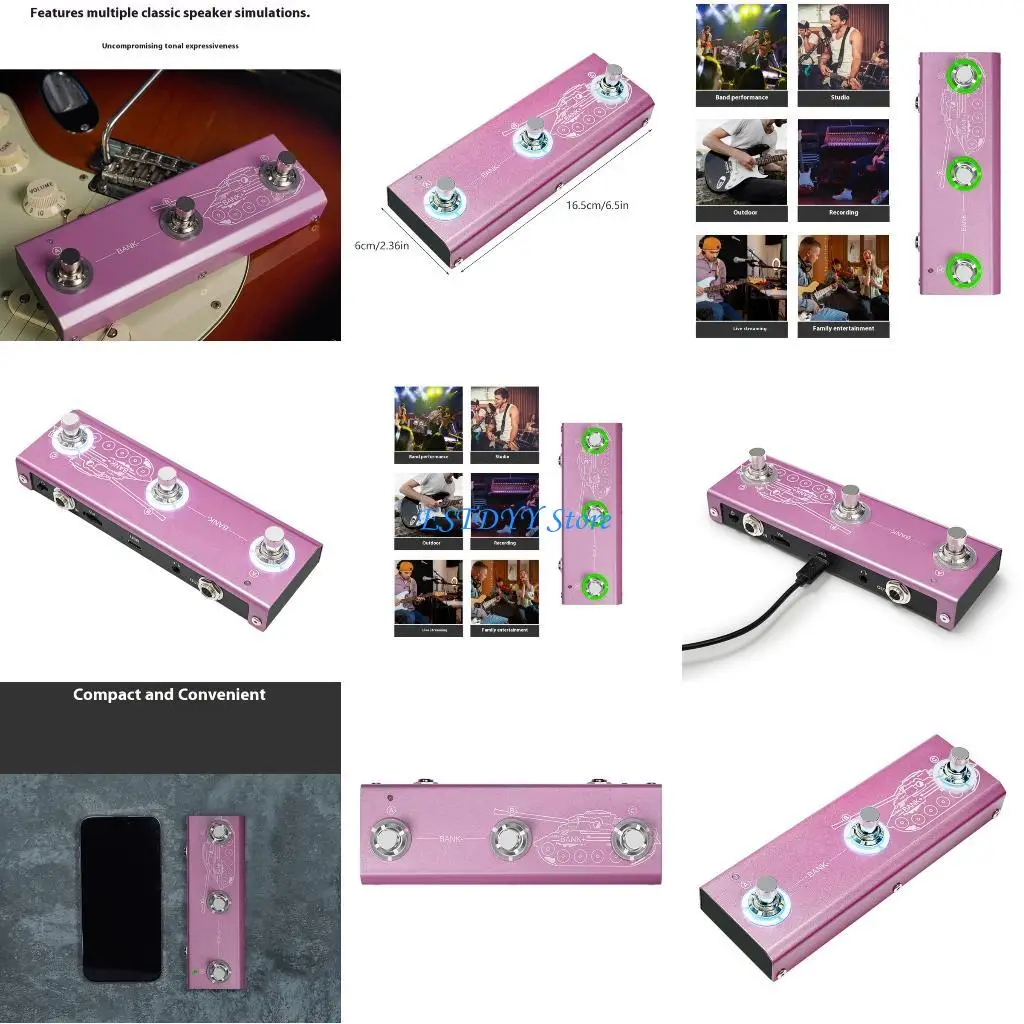 

G6DE Guitar Processor 20 Cabinet Simulations Noise Gate Headphone Monitoring Feature