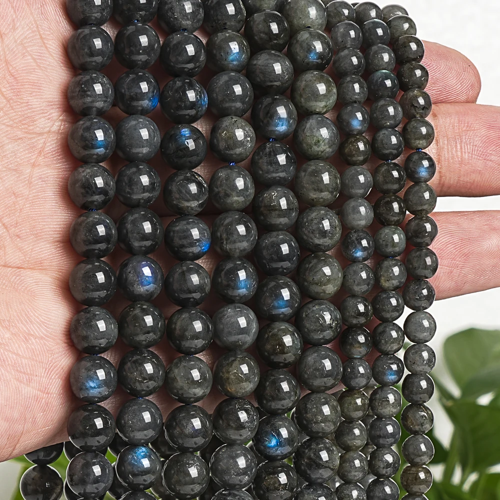 6mm 8mm Labradorite Stone Round Beads with Pre-Drilled Holes - Deep Gray Beaded Jewelry Supplies for DIY Necklace/Bracelet view 2