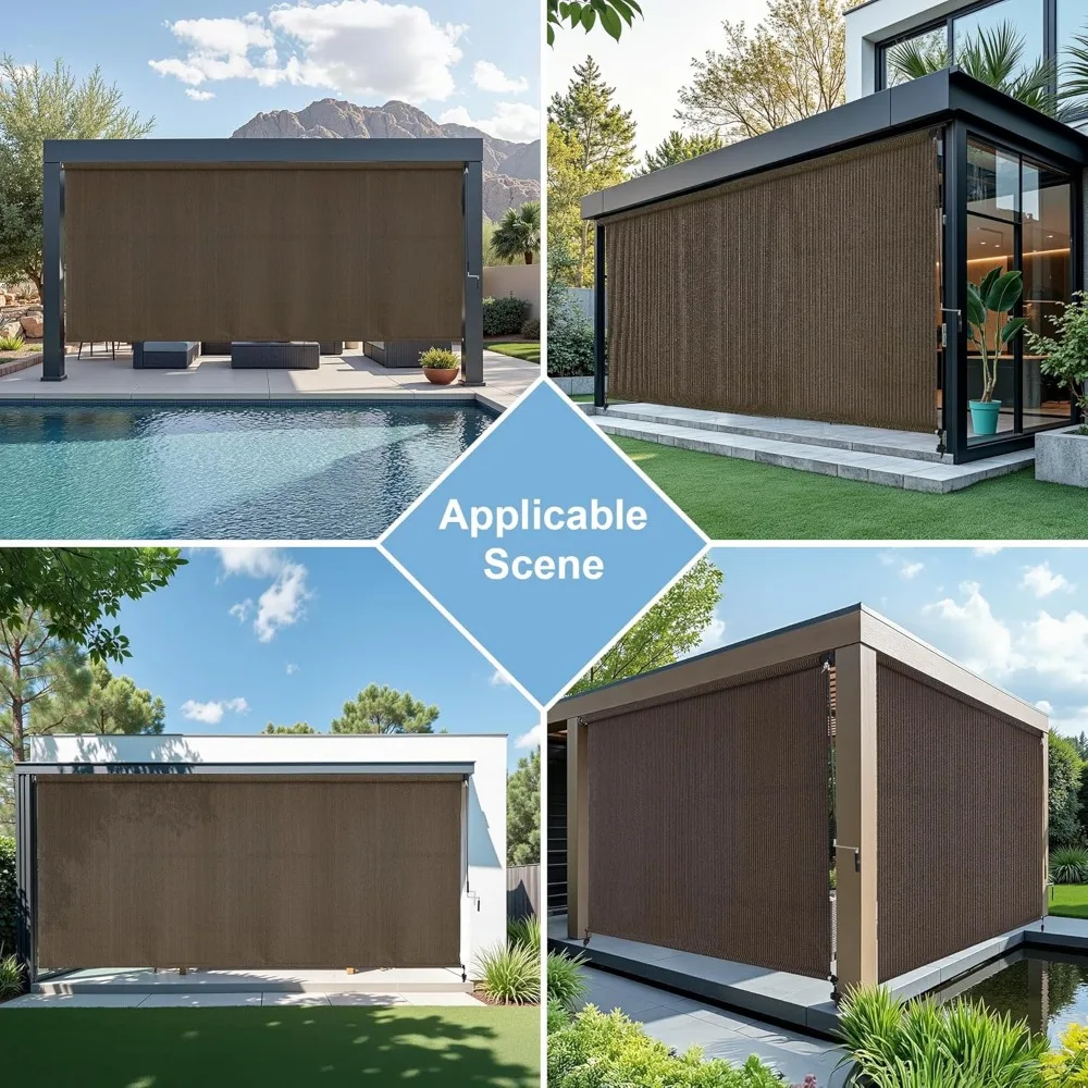 ستائر قابلة للطي للاستخدام الخارجي اللاسلكي للفناء والشرفة والعريشة والشرفة والفناء الخلفي - حلول ظلال متينة #6