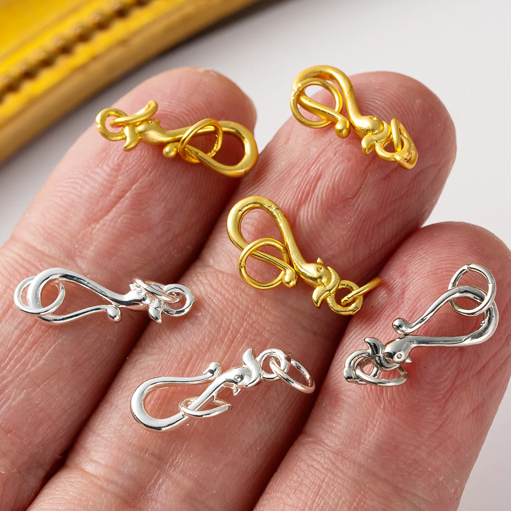 5 pz 18 K Placcato Oro Collana Catenacci Connettori Gancio con Anelli di Salto Per Il Braccialetto FAI DA TE Creazione di Gioielli Forniture Accessori Artigianato